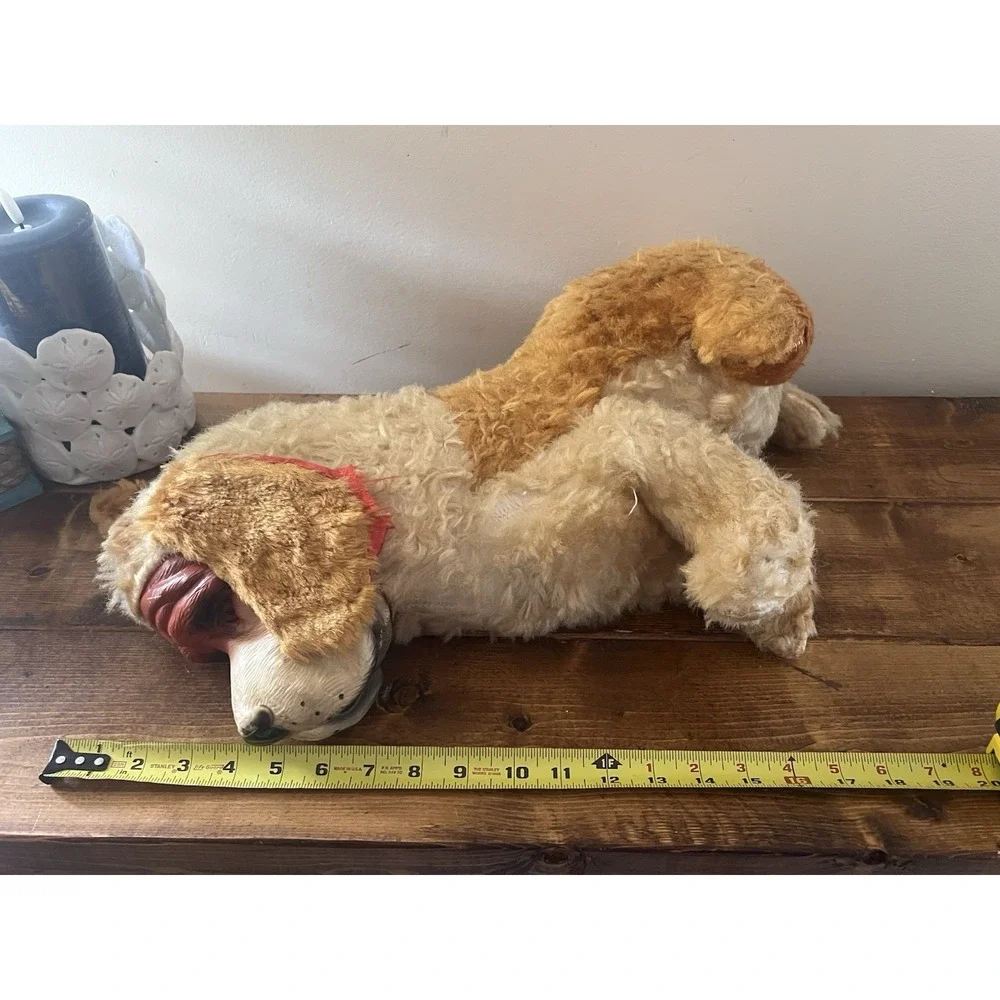 Novelty MY Toy Vintage Plush Rubber Face Basset Hound Dog,  Rushton Realistic